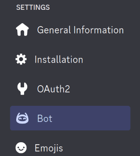 discord bot settings